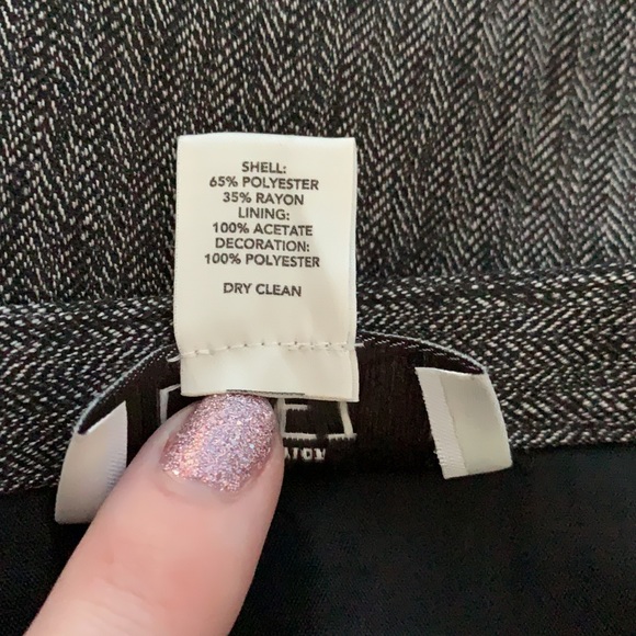 Ann Taylor LOFT Gray Skirt with Black embroidery along hem Size 12 - Picture 4 of 4